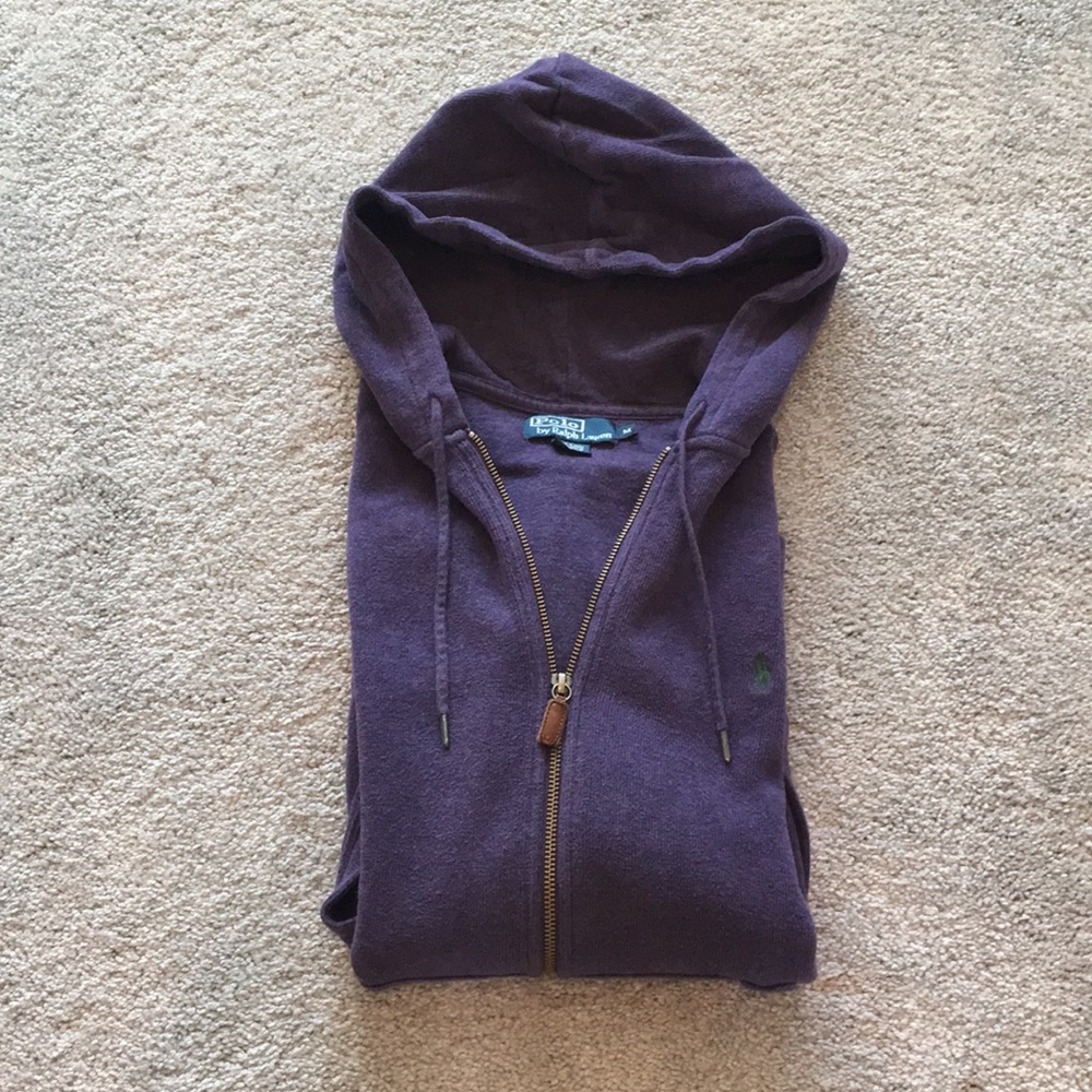 Men’s Purple Polo Zip Front Sweater Size Medium